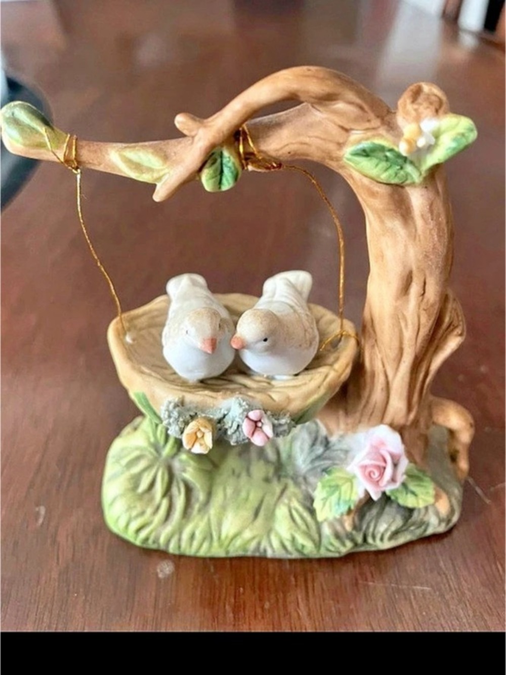 Vintage Fine Bone China Pair of Birds on Tree